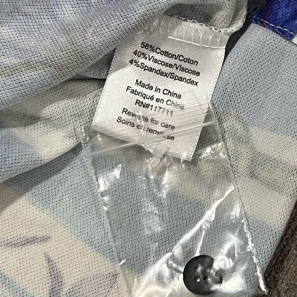 Paisley & Gray Men’s Blue Floral Slim Fit Stretch Collared Polo Shirt Size 2XL - Picture 9 of 10